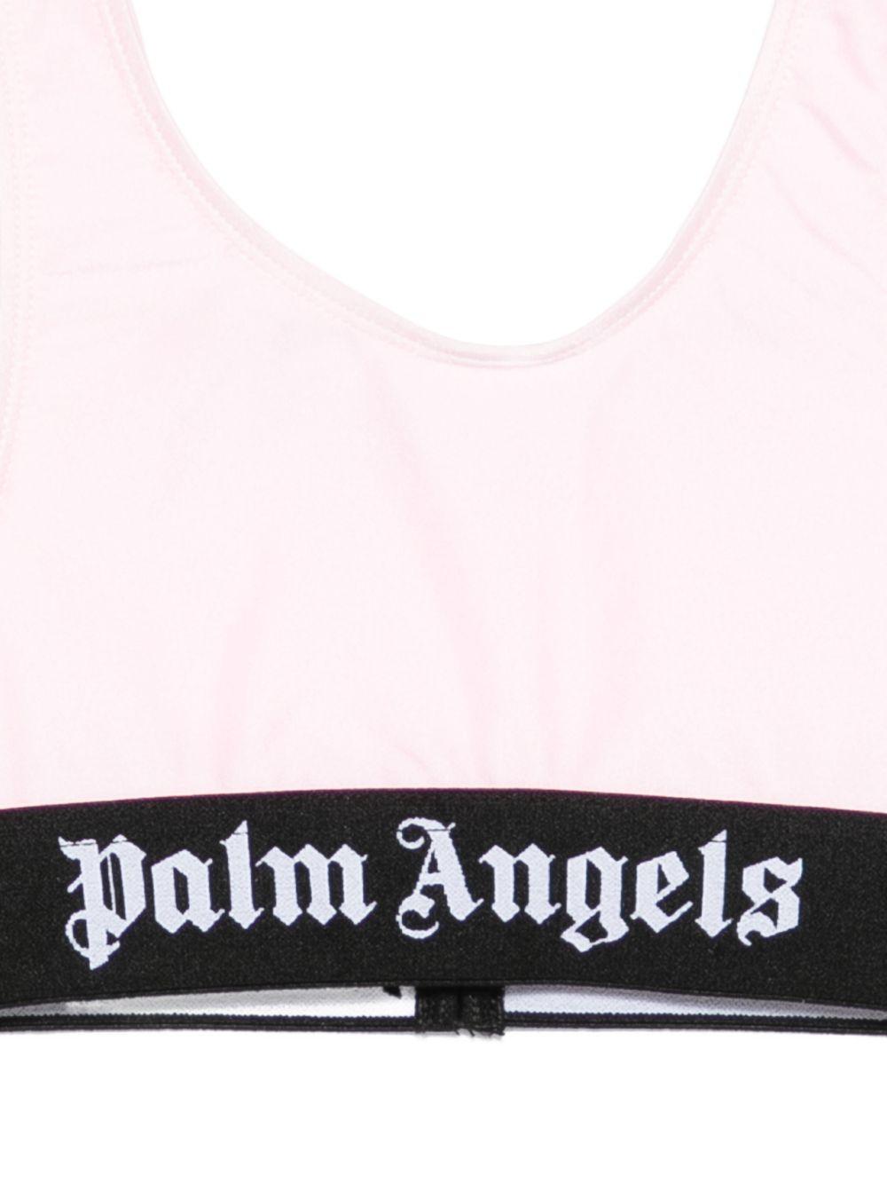 Costume da bagno per bambina Palm Angels Kids rosa chiaro con stampa logo PGFE002S26JER001 042 PALM ANGELS KIDS