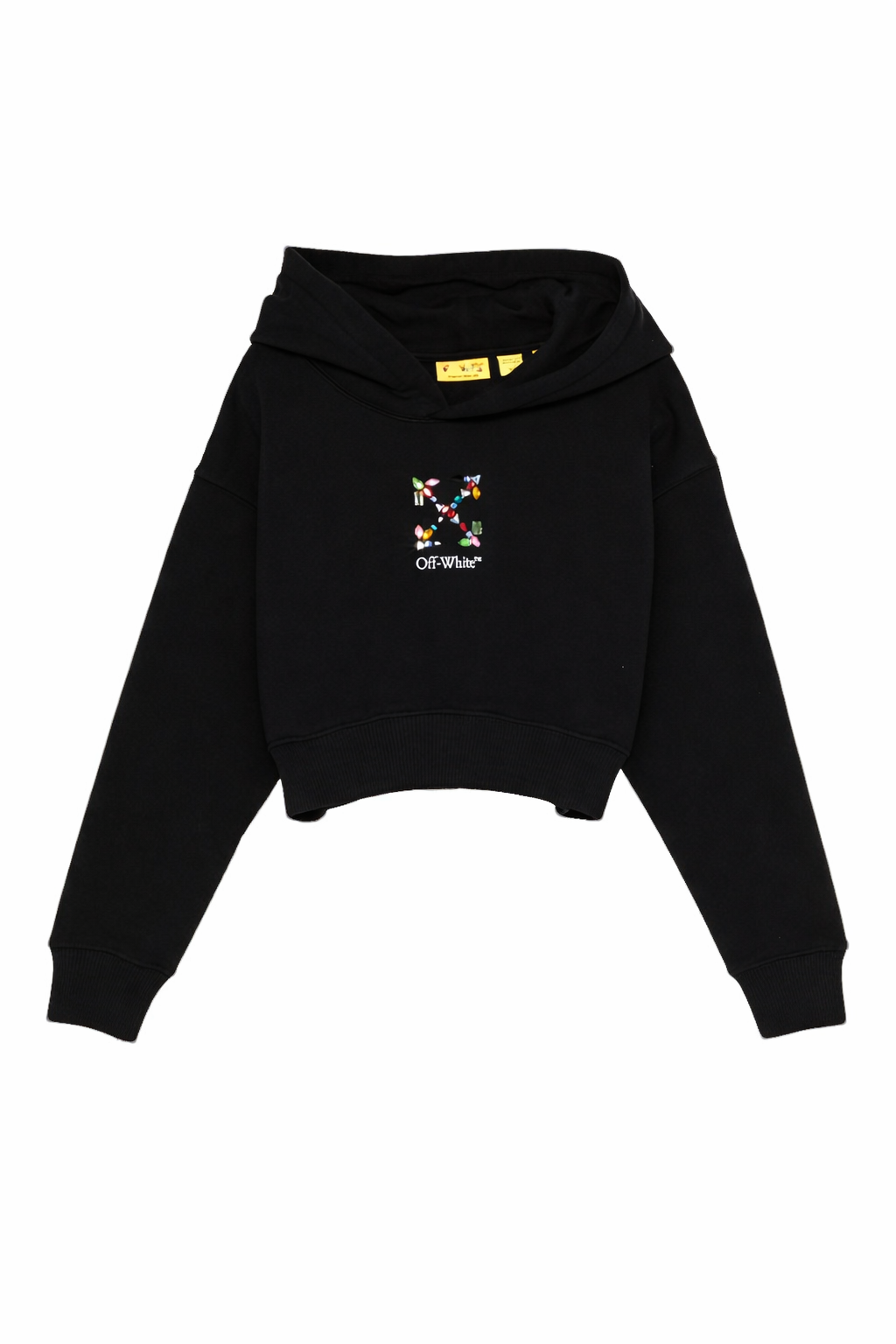 Felpa per bambina Off-White Kids nera con cappuccio 44GBB00CS26F001 001 OFF WHITE KIDS