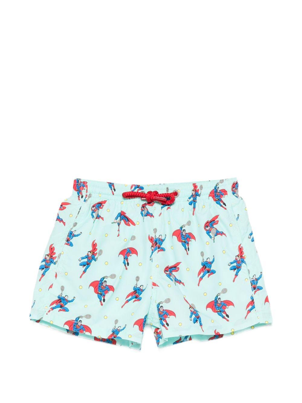 Costume da bagno per bambino MC2 Saint Barth Kids azzurro con stampa Superman JEA0004 03762L MC2 ST. BARTH KIDS