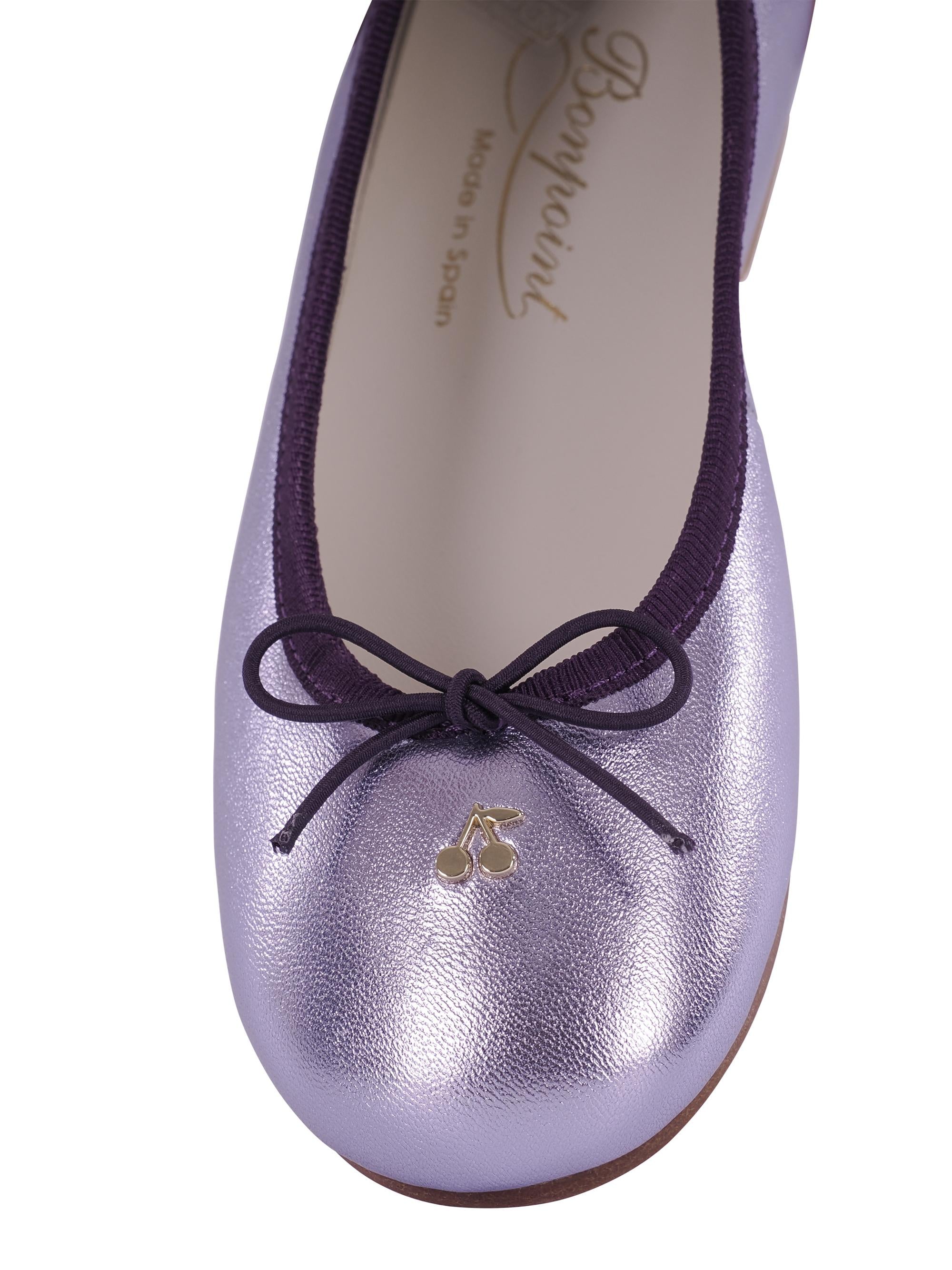 Ballerine per bambina Bonpoint lilla con fiocco C06GSOL00001 057A BONPOINT KIDS