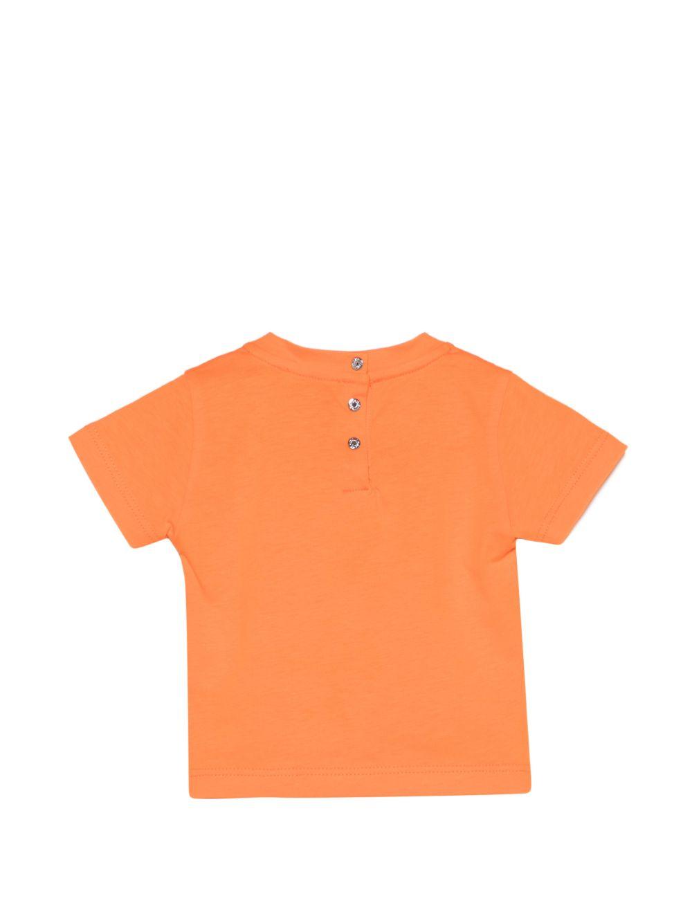 T-shirt per neonato Roberto Cavalli Kids arancione con stampa grafica tropicale CIP26083TS ORANGE BOP ROBERTO CAVALLI KIDS