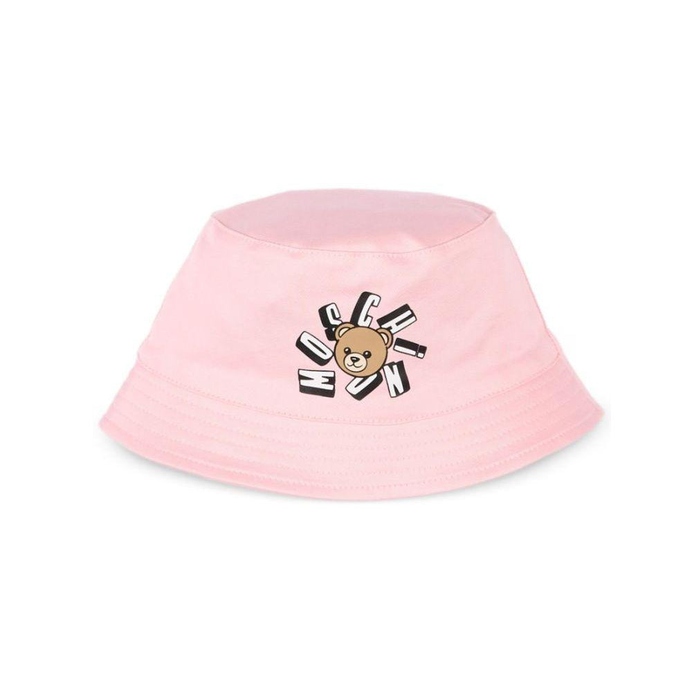 Cappello per neonata Moschino Kids rosa con stampa Teddy Bear MNX057LPA01 50209 MOSCHINO KIDS
