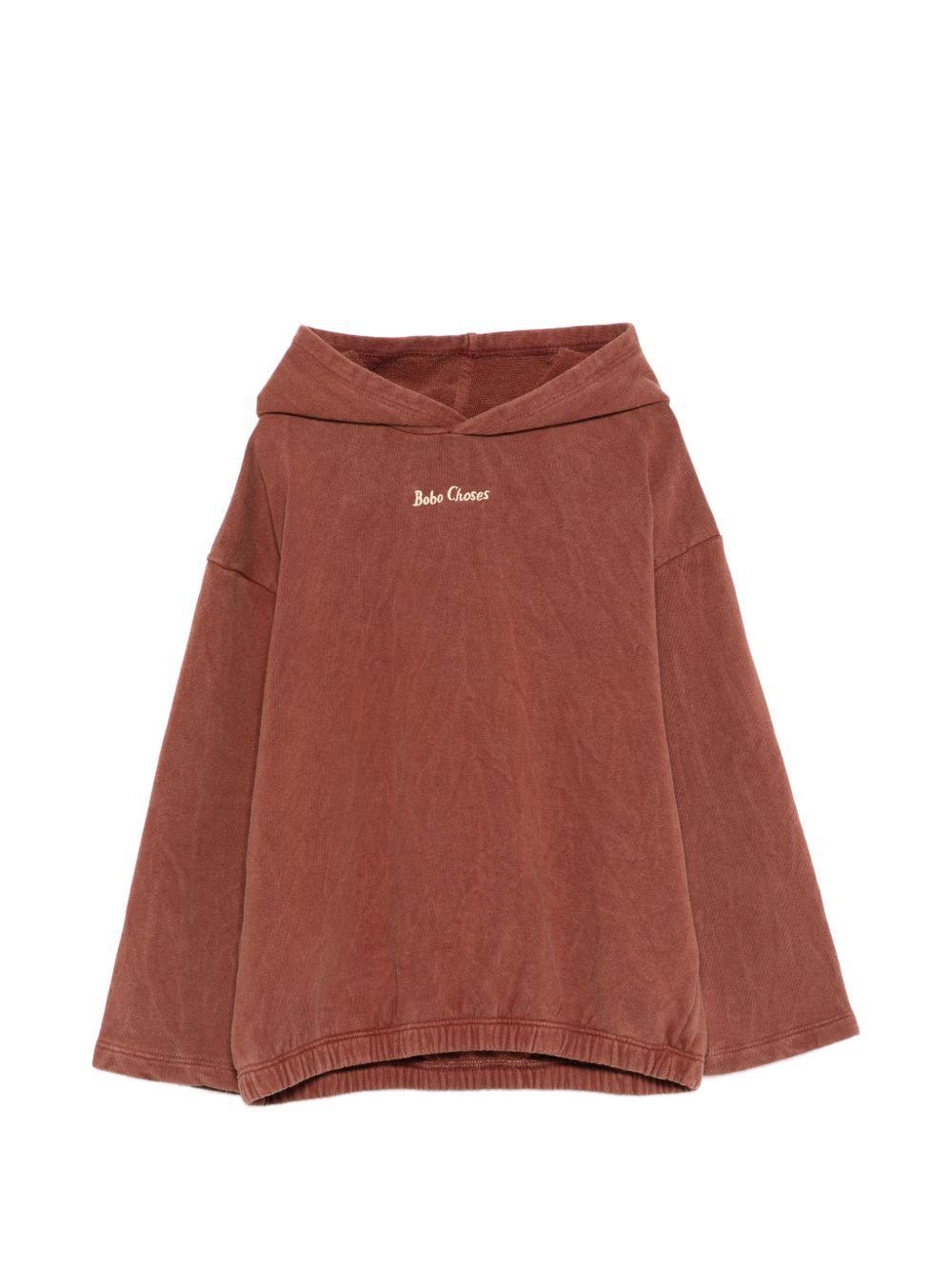 Felpa per bambino Bobo Choses marrone con logo sul davanti B126AC052 211 BOBO CHOSES KIDS
