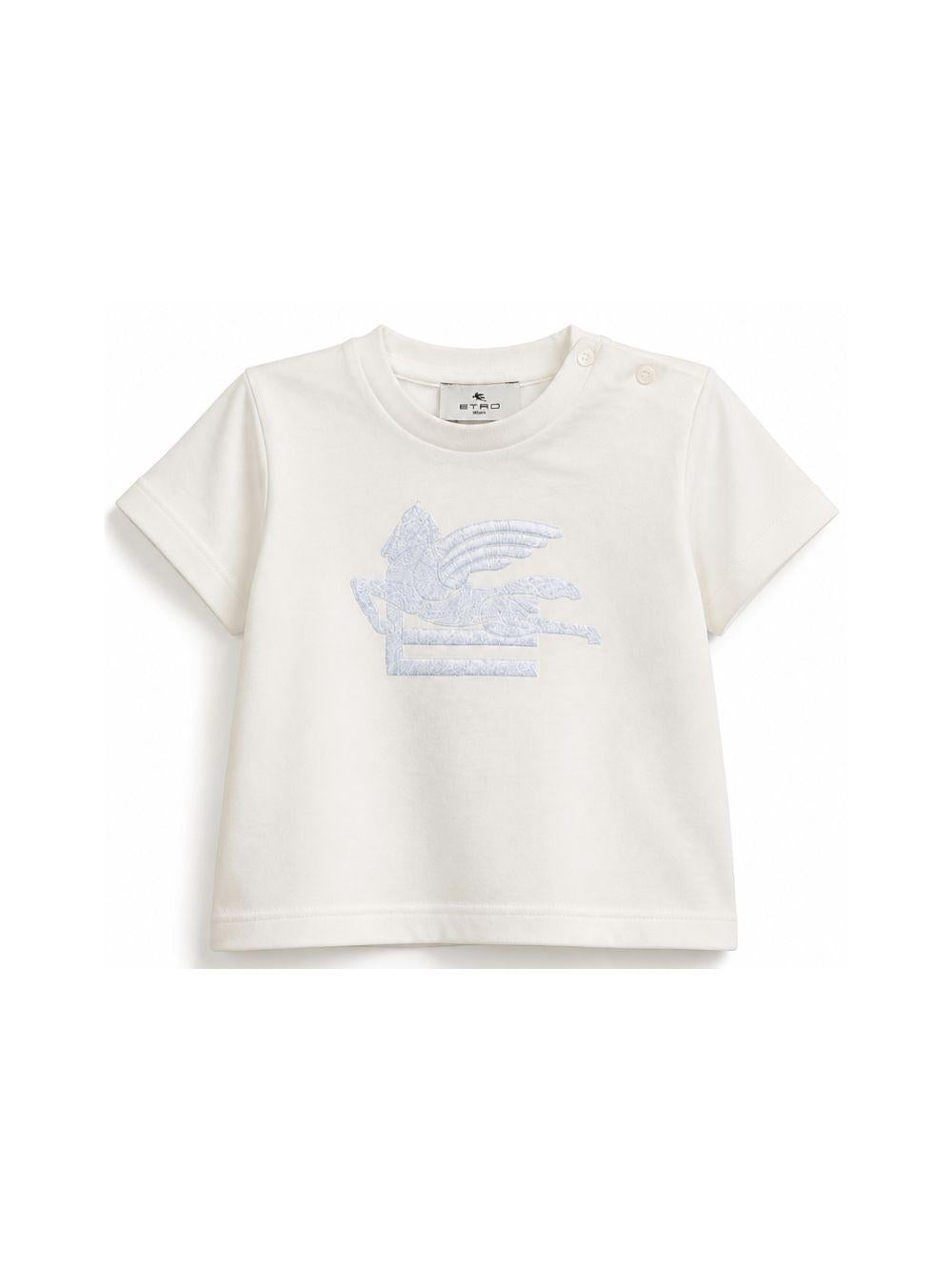 T-shirt per neonato Etro Kids bianca con motivo Equestrian Knight GZ8301 Z3672 102 ETRO KIDS