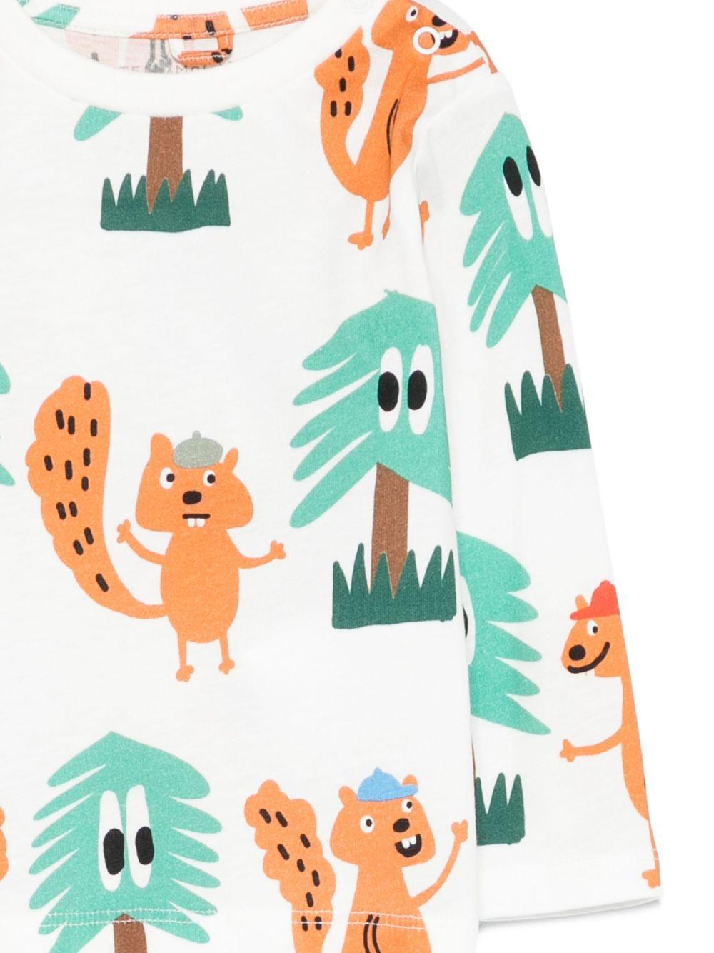 T-shirt per neonato Stella McCartney Kids bianco con stampa scoiattolo TX8640 Z3151 101MC STELLA McCARTNEY KIDS