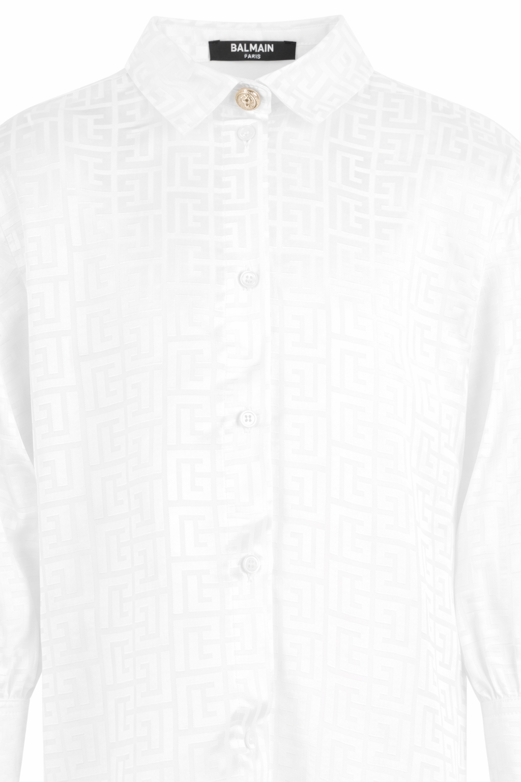 Camicia per bambino Balmain Kids bianca con stampa monogramma all-over BY5A30 S0192 102 BALMAIN KIDS