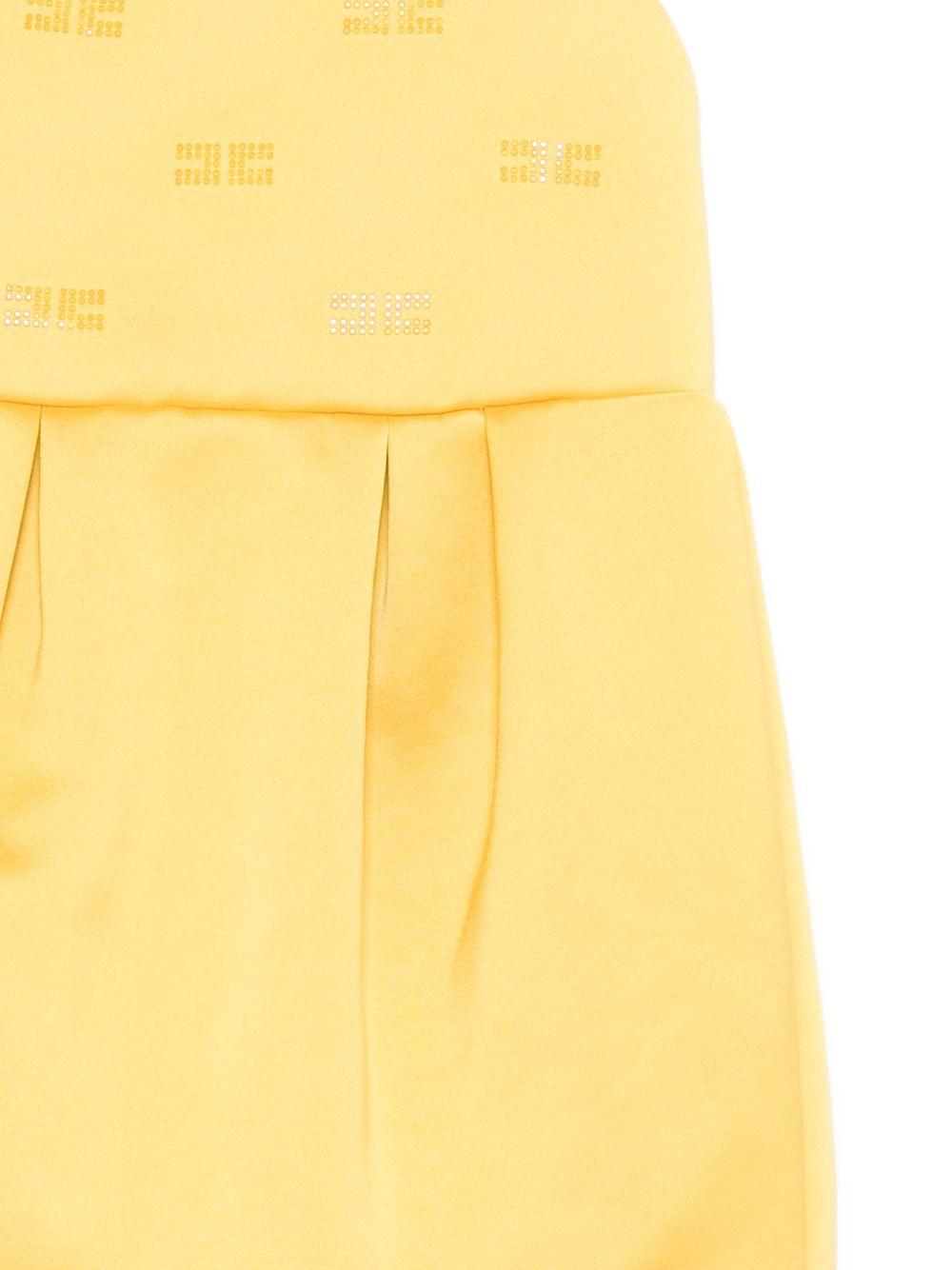 Abito per bambina Elisabetta Franchi La Mia Bambina giallo con decorazione logo EFAB6670RA016 2033 ElISABETTA FRANCHI KIDS