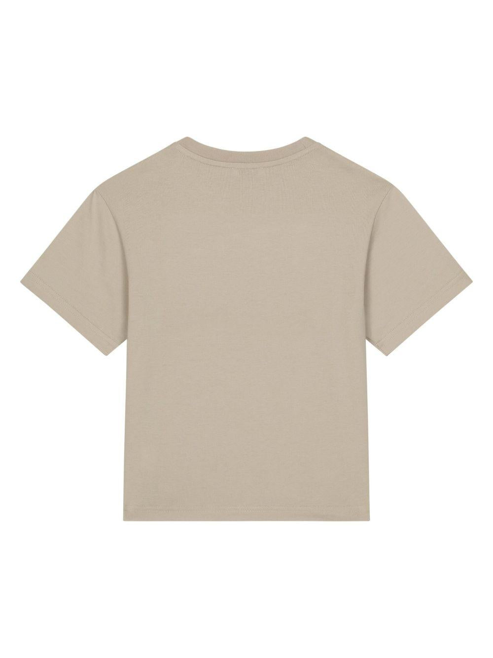 T-shirt per bambino Dolce&Gabbana Kids beige con logo in rilievo L4JTHV G7NPT M1217 DOLCE & GABBANA KIDS