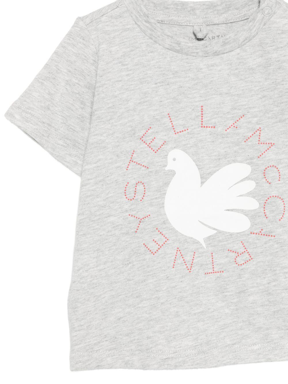 T-shirt per neonati Stella McCartney Kids grigia con stampa grafica TZ8001 Z3772 807 STELLA McCARTNEY KIDS