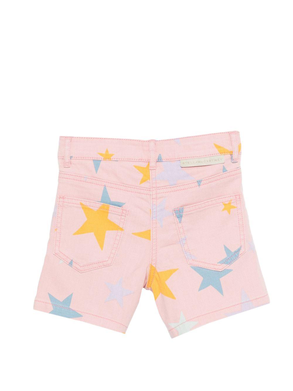 Shorts per bambina Stella McCartney Kids rosa con stampa stelle TY6B19 Z2572 507MC STELLA McCARTNEY KIDS