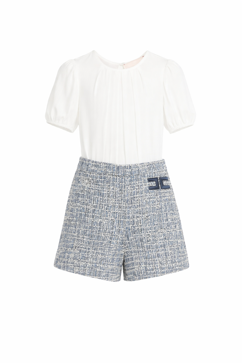 Tuta per bambina Elisabetta Franchi La Mia Bambina multicolore con motivo intreccciato EFTA1160TV123 D915 ElISABETTA FRANCHI KIDS