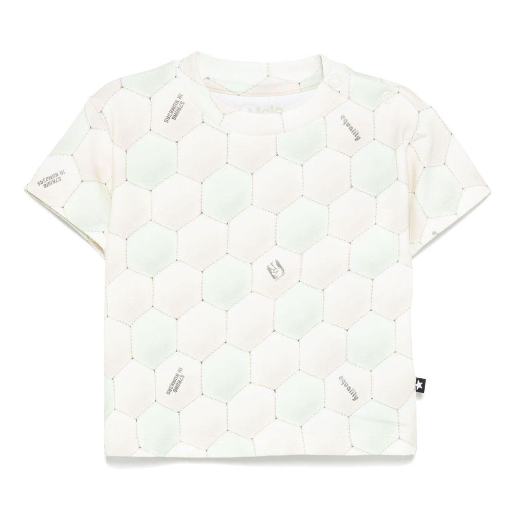 T-shirt per neonato Molo Riley beige con stampa all-over 6S25A202 9288 MOLO KIDS