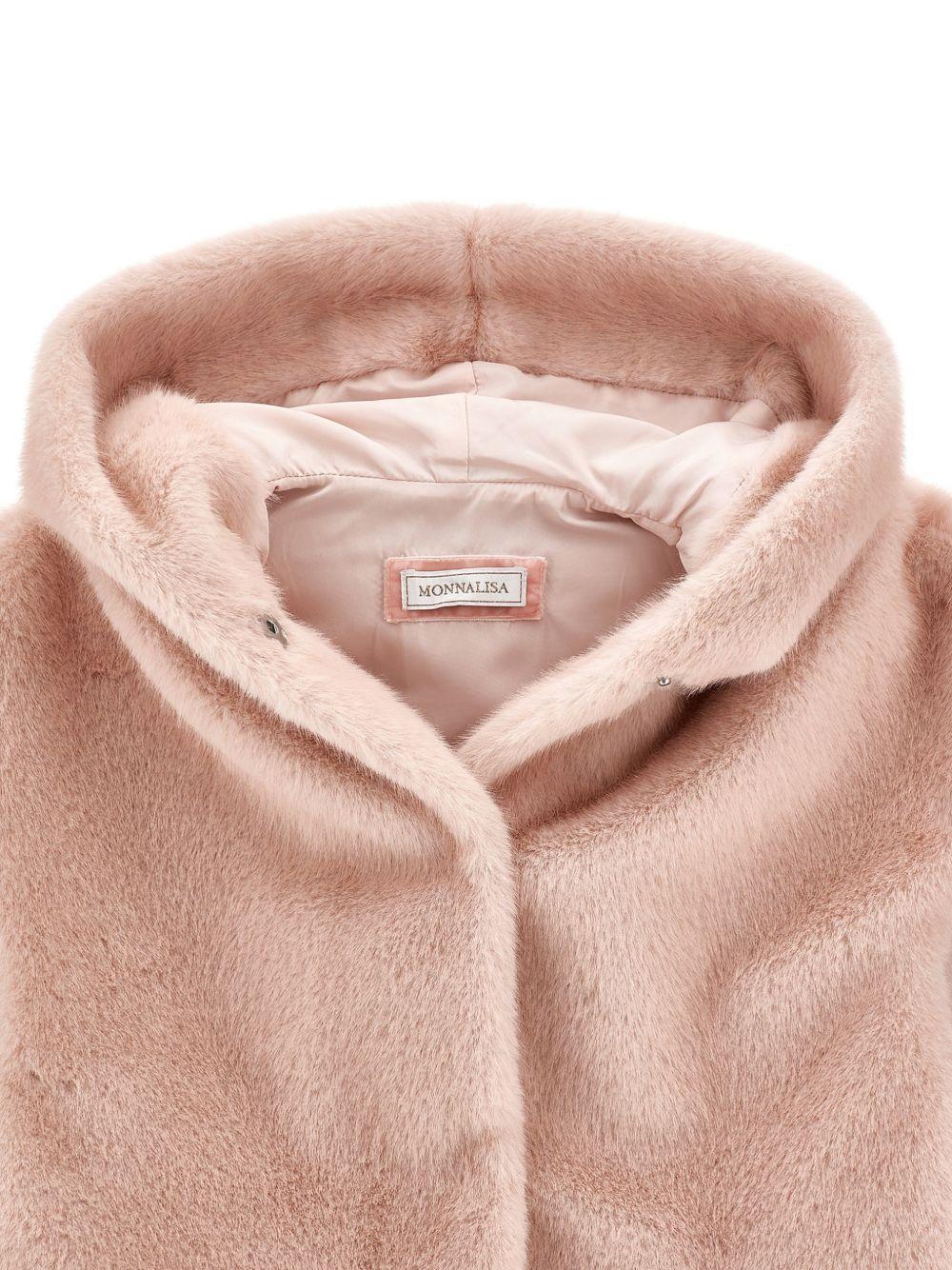 Gilet per bambina Monnalisa Kids rosa con design in pelliccia sintetica 17H105 8034 0091 MONNALISA KIDS