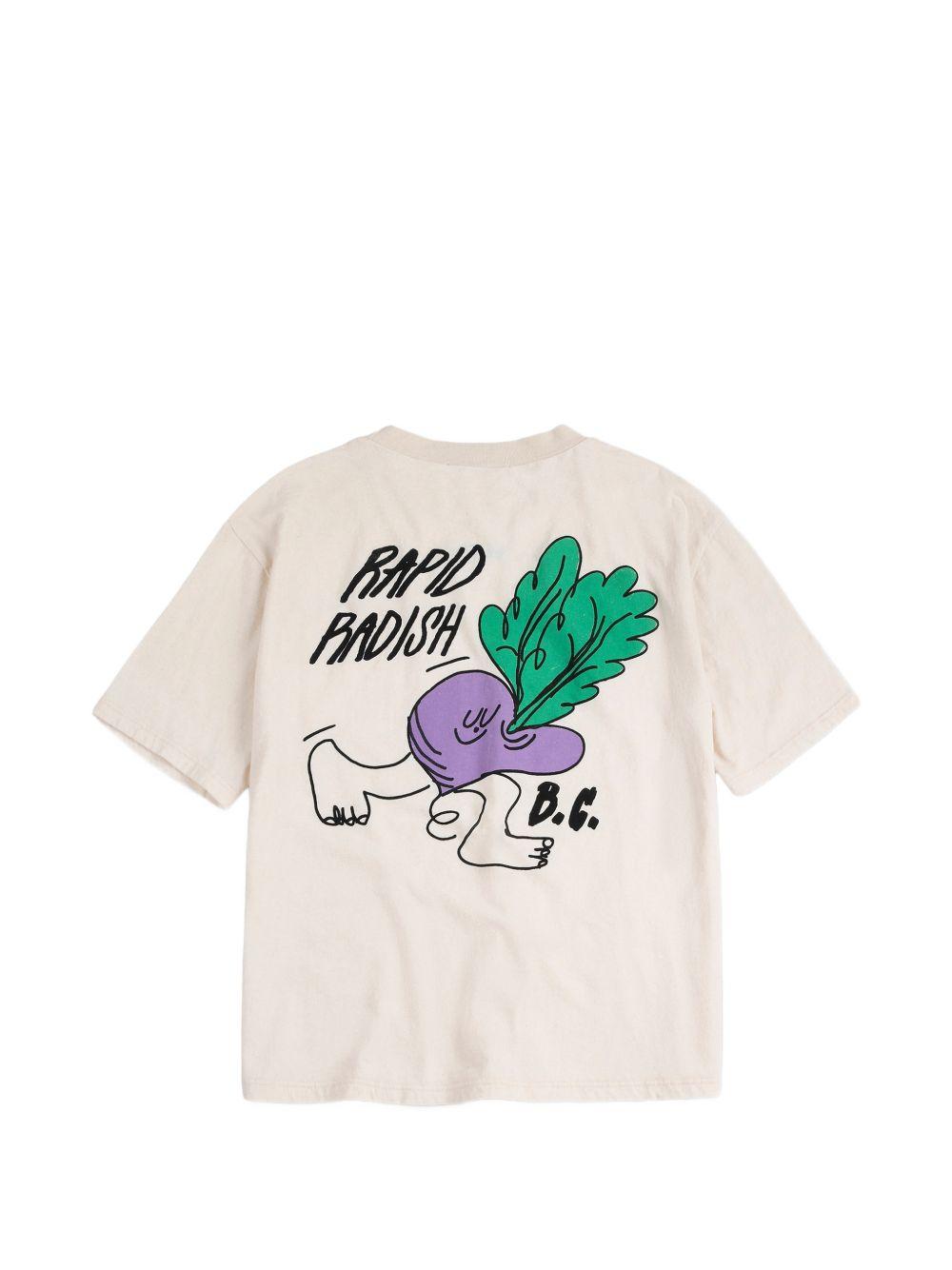 T-shirt per bambino Bobo Choses beige con stampa grafica "Rapid Radish" B126AC019 199 BOBO CHOSES KIDS