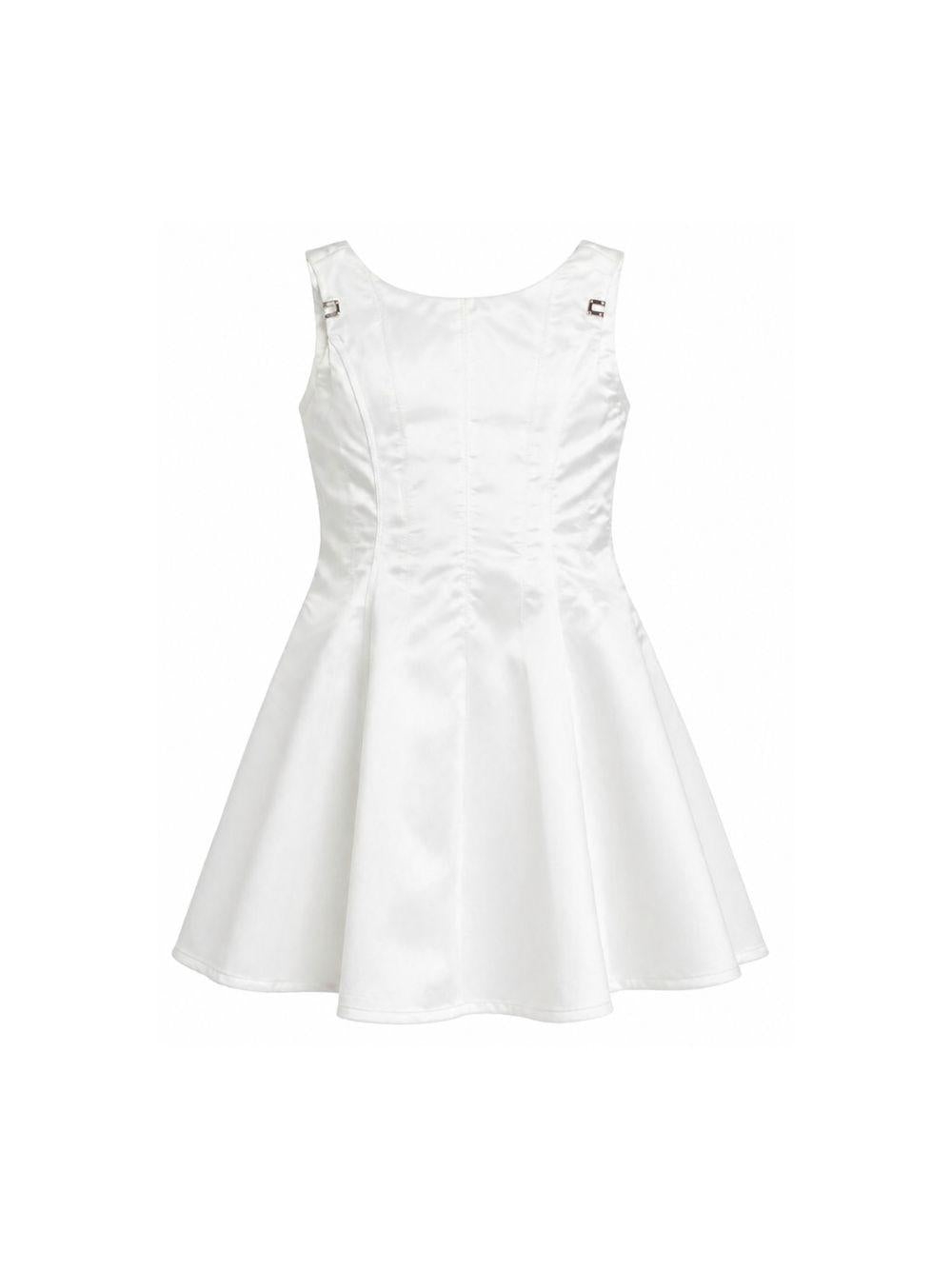 Abito per bambina Elisabetta Franchi La Mia Bambina bianco con dettaglio con fiocco EFAB6650TV032 0004 ElISABETTA FRANCHI