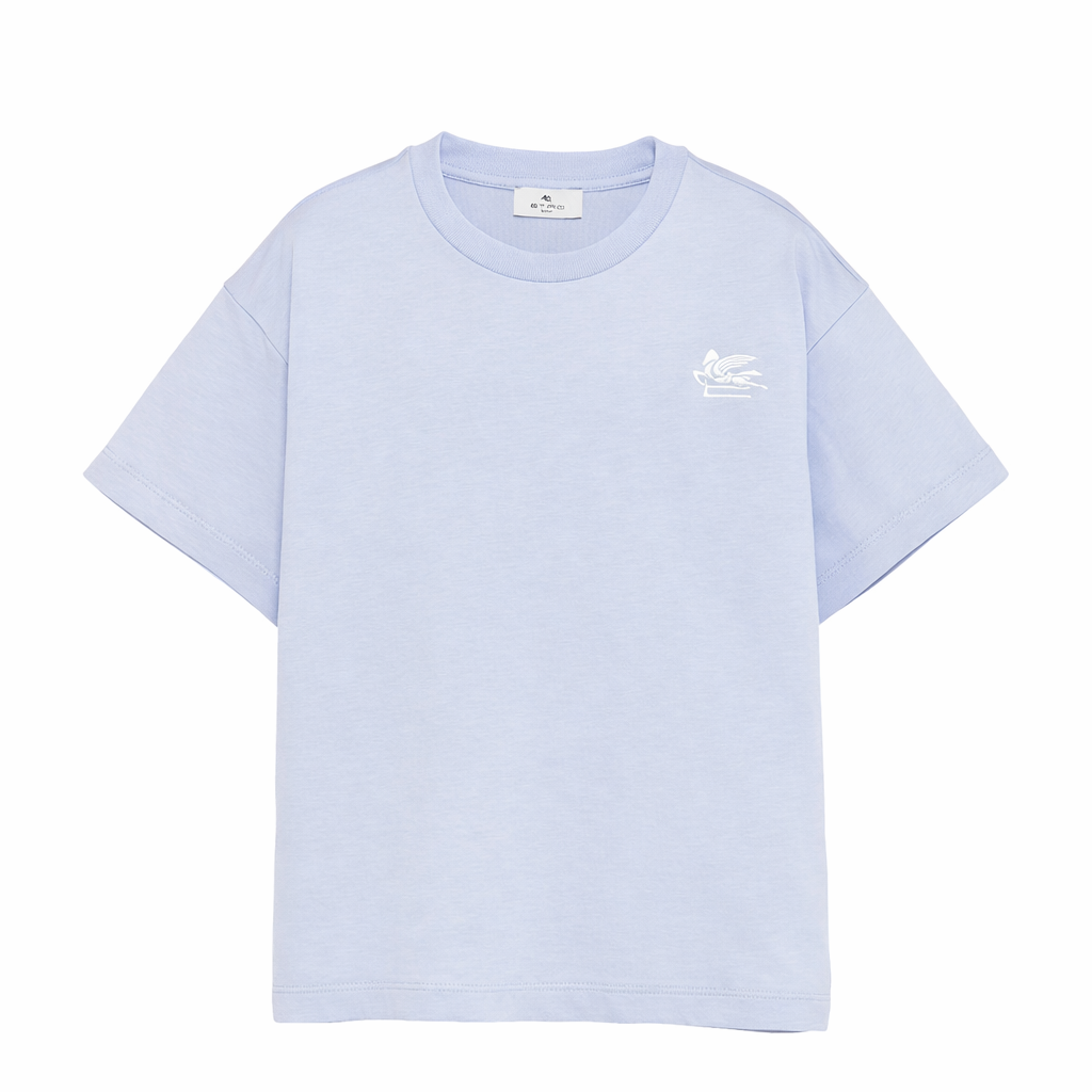 T- shirt per bambino Etro Kids azzurra con logo ricamato GY8P91 Z3672 602 ETRO KIDS