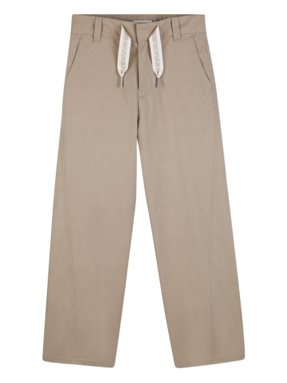 Pantaloni per bambino Lanvin Enfant beige con dettaglio logo N30375 209 LANVIN KIDS