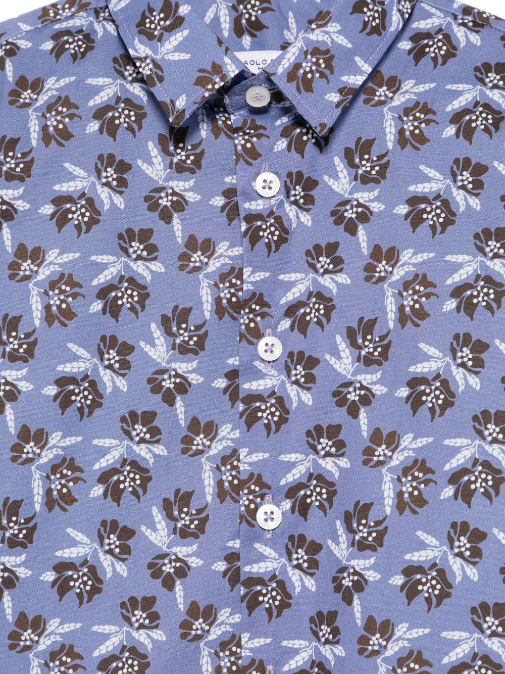 Camicia per bambino Paolo Pecora Kids blu con stampa floreale PP3936 BLU PAOLO PECORA KIDS