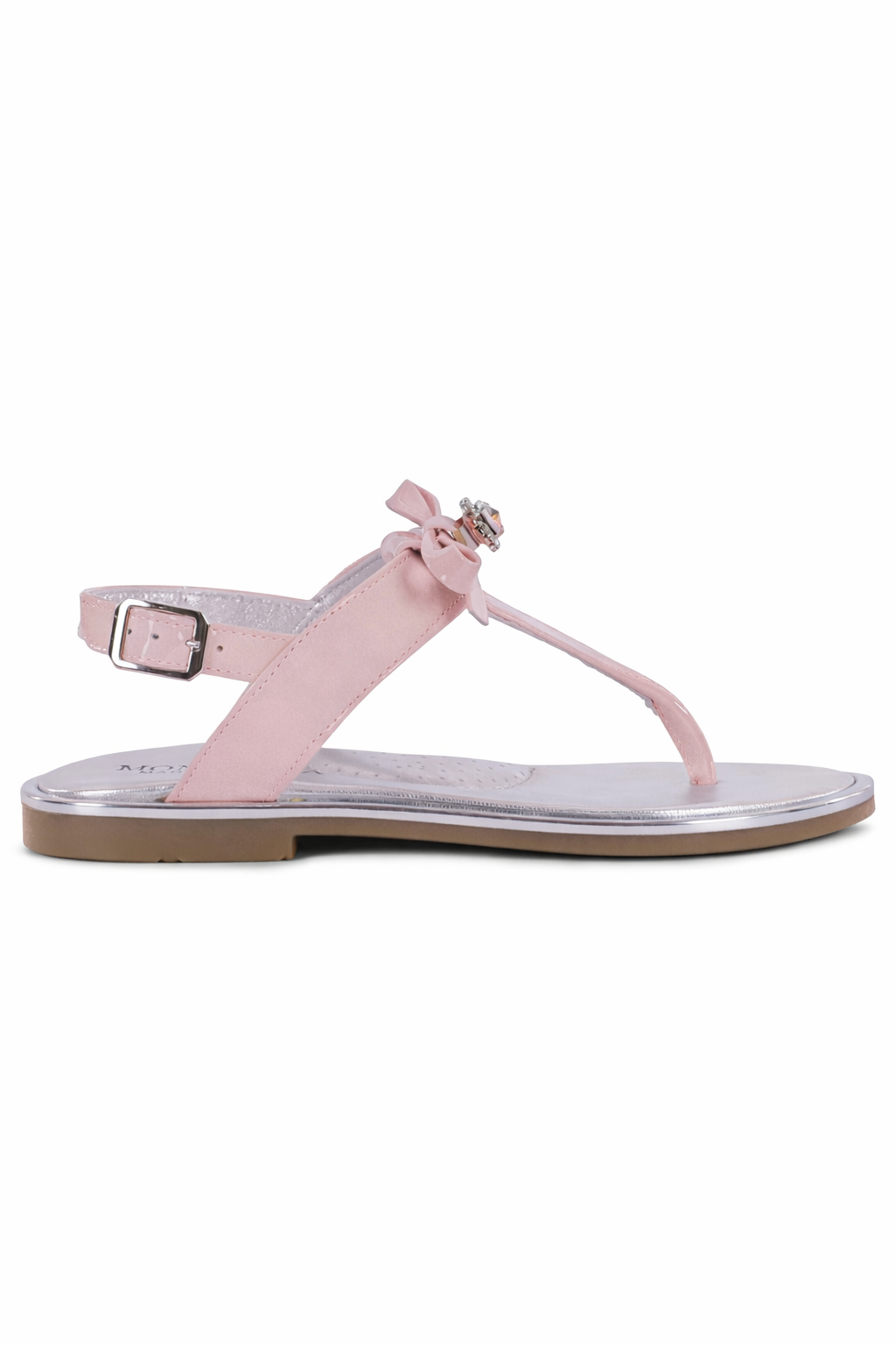 Sandali per bambina Monnalisa rosa con cinturino a T e fiocco 87G001 7706 0091 MONNALISA