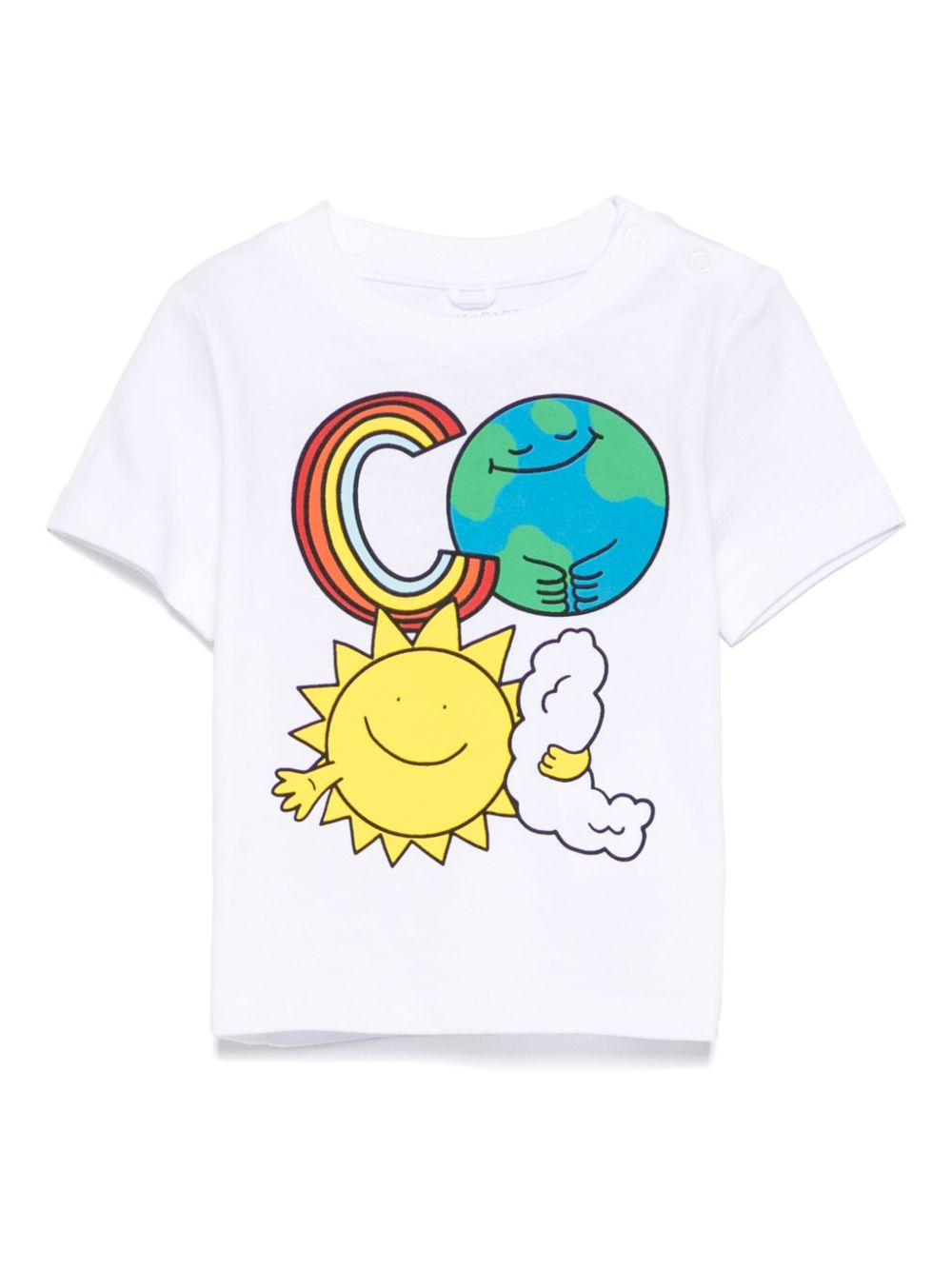 T-shirt per neonata Stella McCartney Kids bianco con stampa grafica TX8521 Z0434 100 STELLA McCARTNEY KIDS