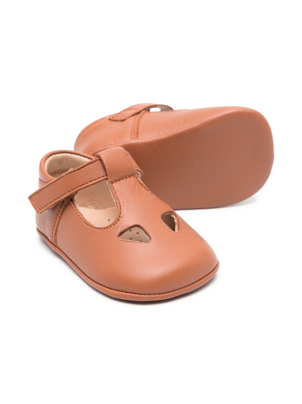 Scarpine primi passi per neonata Eli1957 marrone per chiusura a strappo 0375AL CUERO Eli Kids