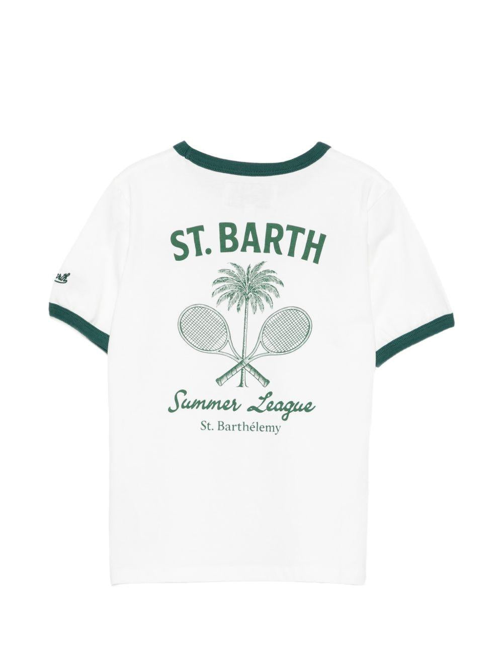 T-shirt per bambino MC2 Saint Barth Kids bianca con scollo rotondo DENA001 03846L MC2 ST. BARTH KIDS