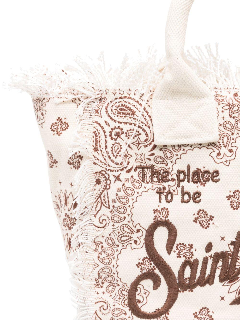 Borsa tote Colette MC2 Saint Barth beige con stampa grafica all-over COL0001 02565L MC2 ST. BARTH KIDS