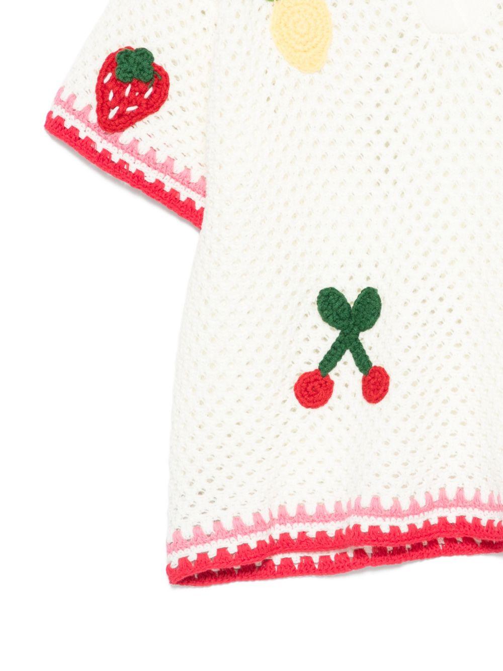Maglia per bambina MC2 Saint Barth Kids bianco con motivo patch PIX0002 00264L MC2 ST. BARTH KIDS