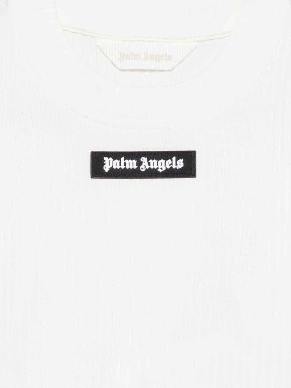 T-shirt per bambina Palm Angels Kids avorio con dettaglio logo PGAA017S26JER001 002 PALM ANGELS KIDS