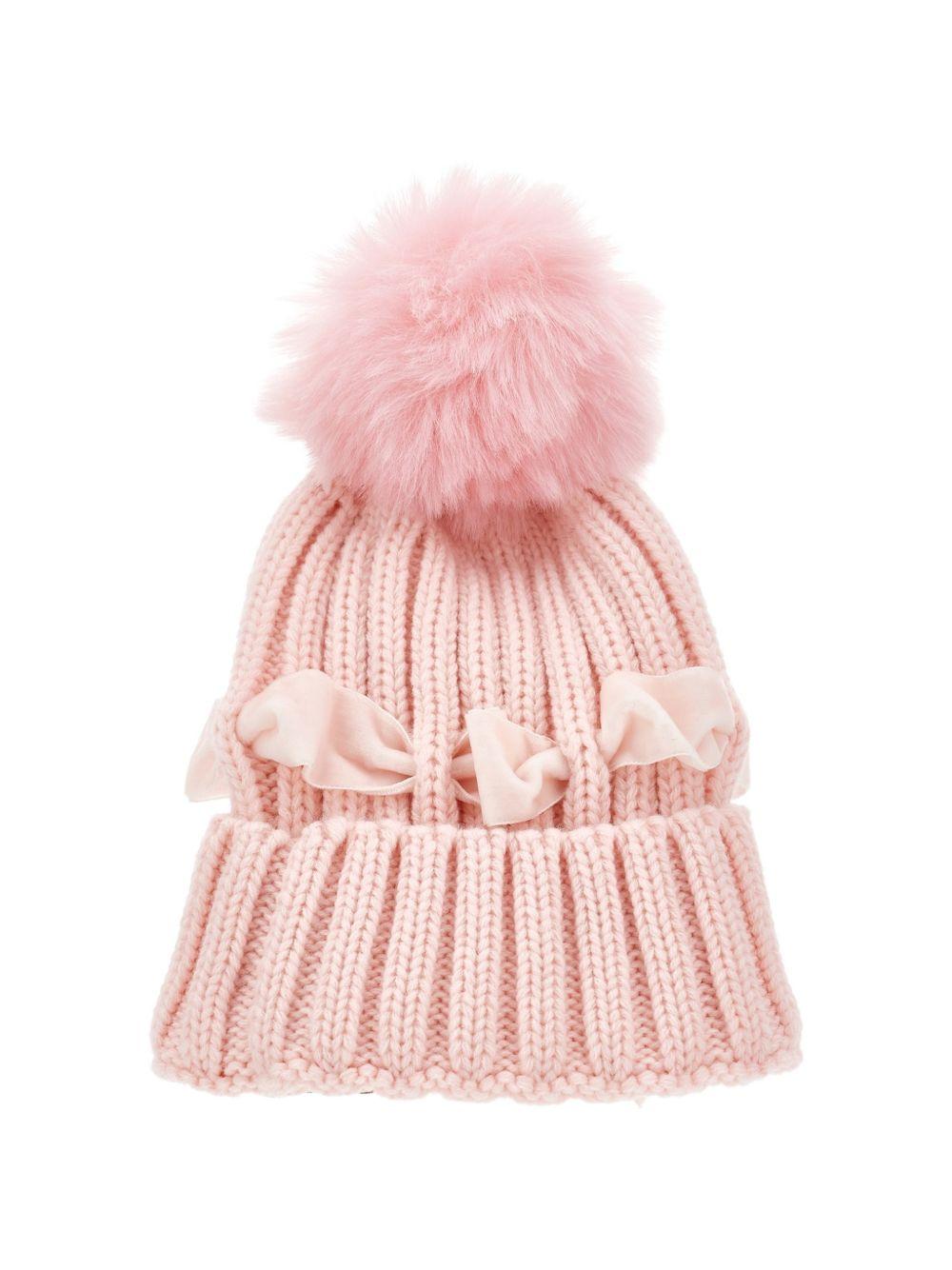 Cappello per bambina Monnalisa Kids rosa con pompom 17H005 8064 0091 MONNALISA KIDS