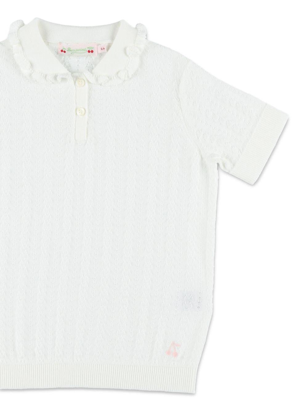 T-shirt per bambina Bonpoint bianca con ruches S06GJUK00002 003 BONPOINT KIDS