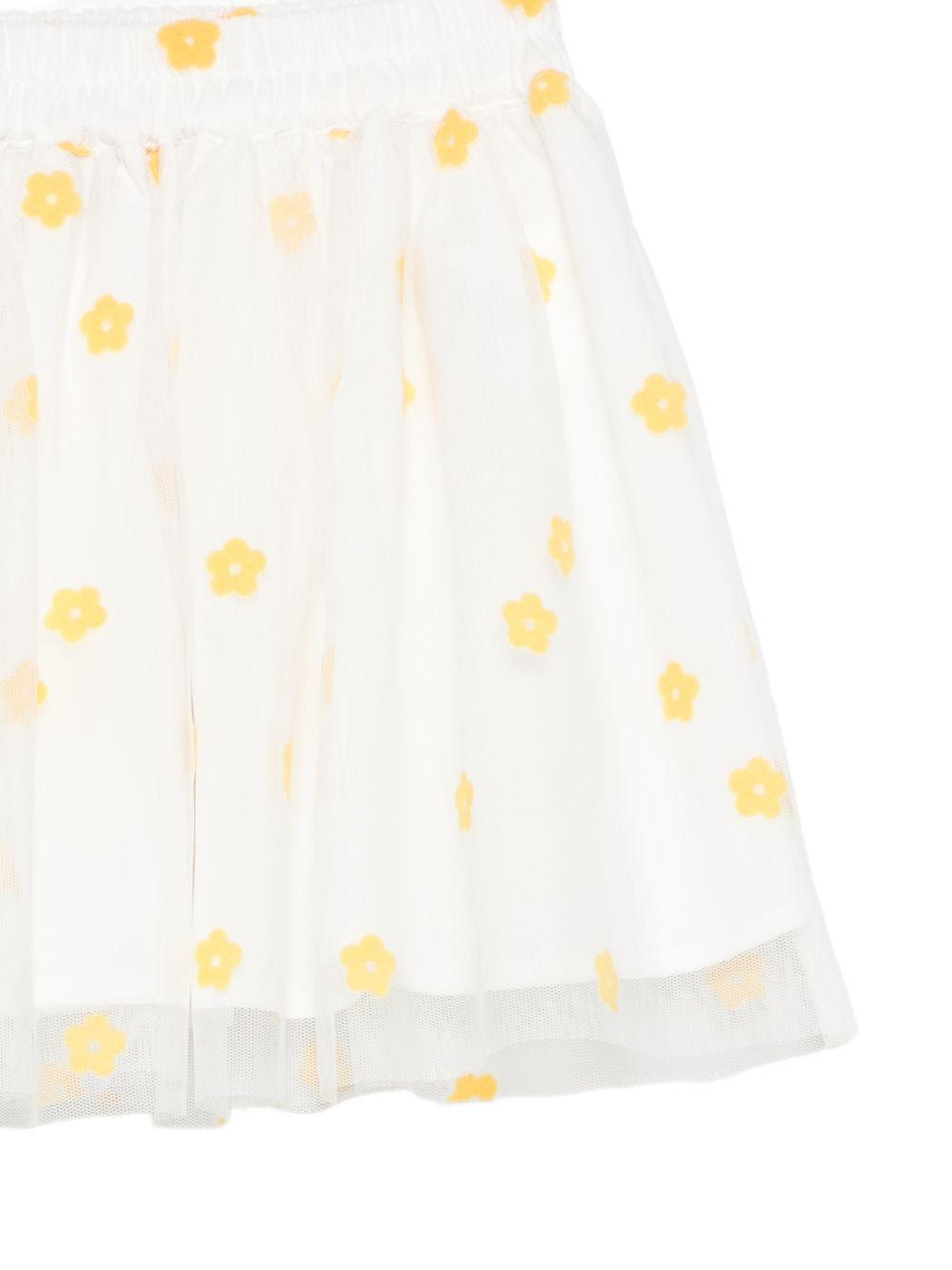 Gonna per bambina Stella McCartney Kids bianca con stampa fiori all-over TY7A81 Z3558 101GL STELLA McCARTNEY KIDS