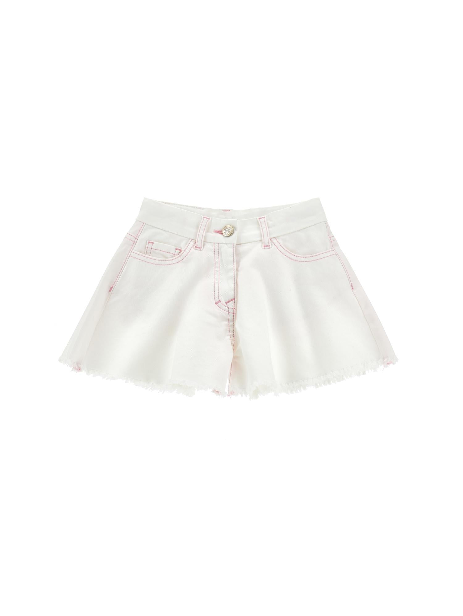 Shorts per bambina Monnalisa x Disney bianchi con decorazioni ricamate sul retro 19H420 8043 0099 MONNALISA KIDS