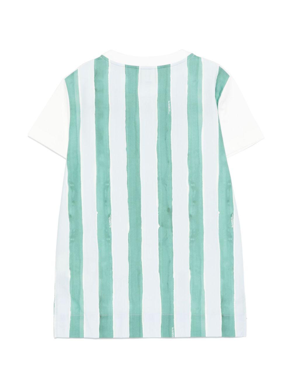 T-shirt per bambino Fendi Kids bianco con stampa a righe sul retro JUI182 AS67 F1R0V FENDI KIDS