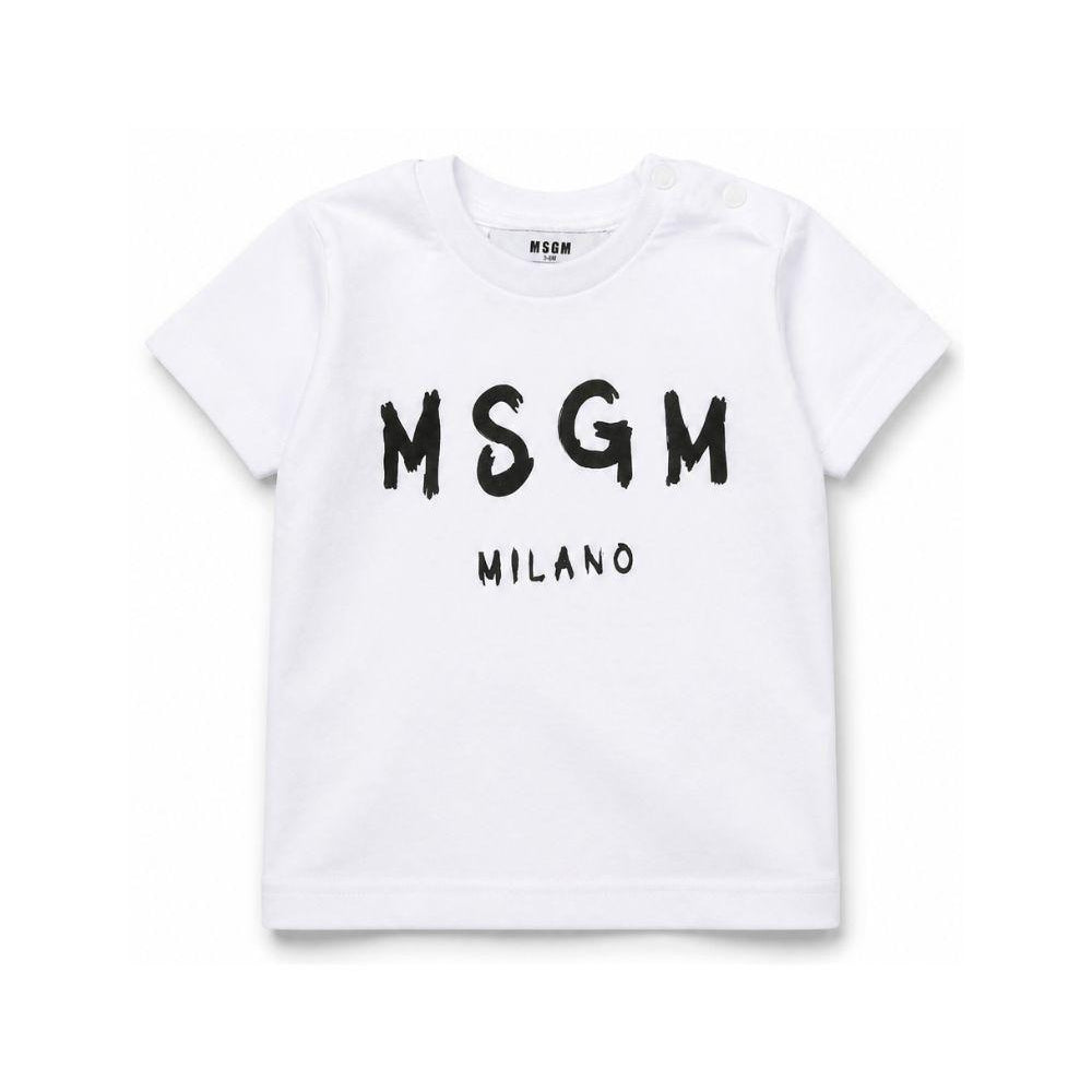 T-shirt per bambino MSGM Kids bianca con stampa logo sul davanti S6MSUNTH266 001 MSGM KIDS