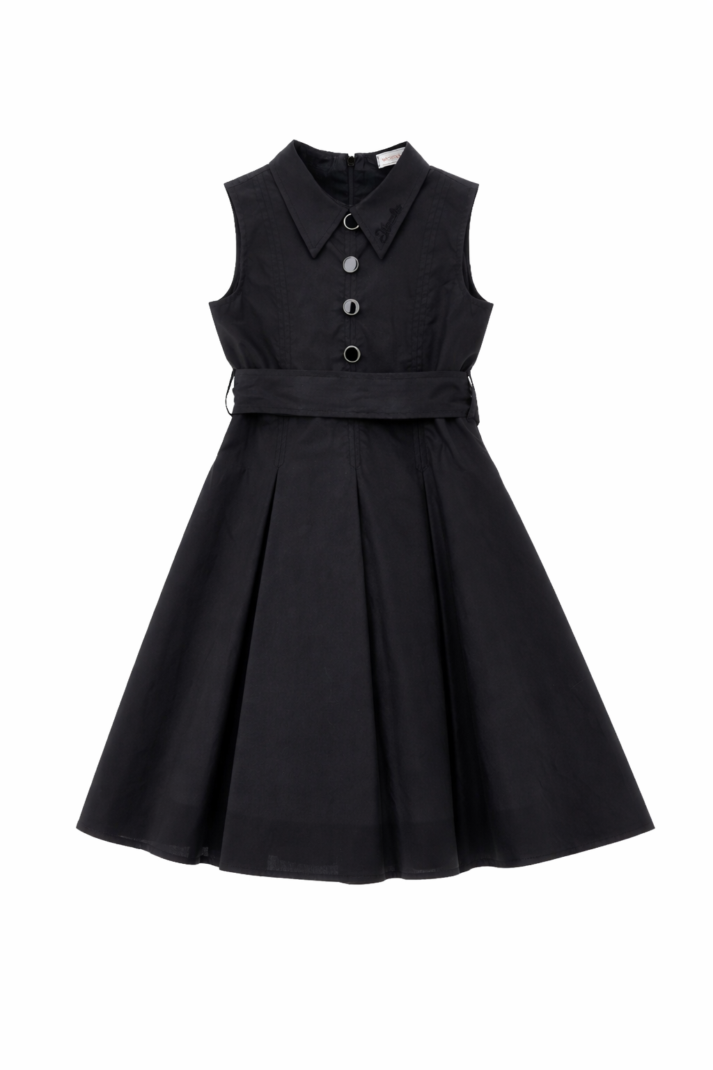 Abito per bambina Monnalisa nero con colletto polo 17G901 7116 0050 MONNALISA