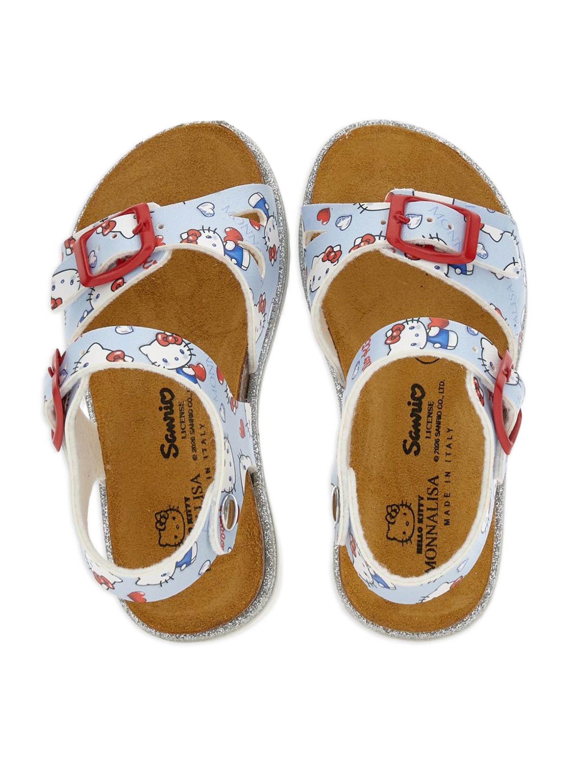 Sandali per bambina Monnalisa x Hello Kitty azzurro con fibbia 8CG014 7702 5244 MONNALISA KIDS