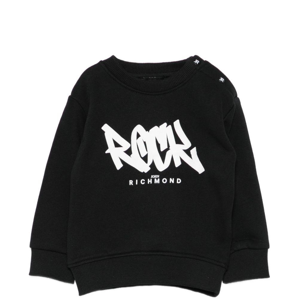 Felpa per neonato John Richmond Junior nera con logo sul davanti RIP26077FE BLACK JOHN RICHMOND JUNIOR