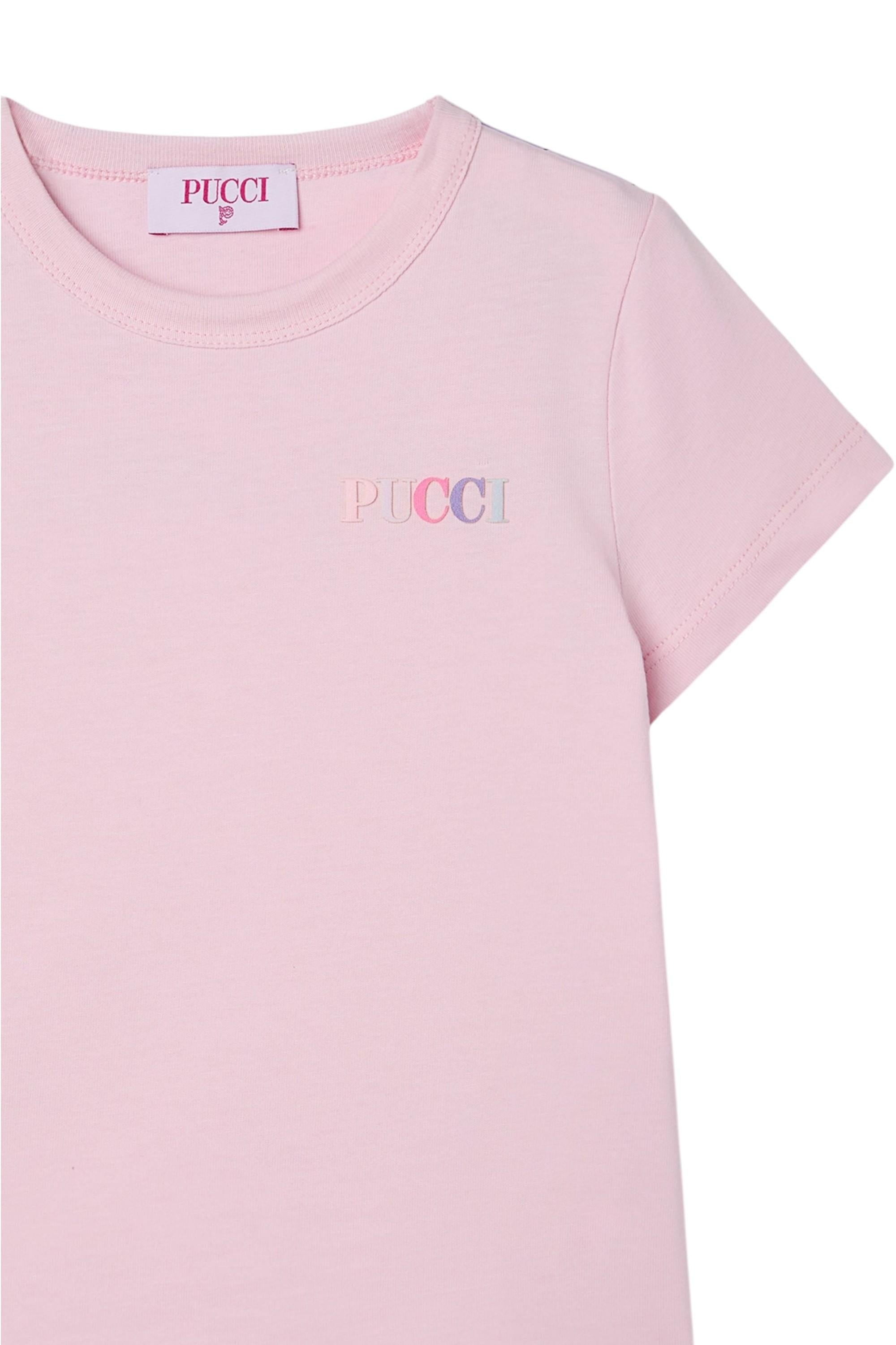 T-shirt per bambina Emilio Pucci Kids rosa con logo sul davanti PY8A81 Z3672 51E EMILIO PUCCI KIDS