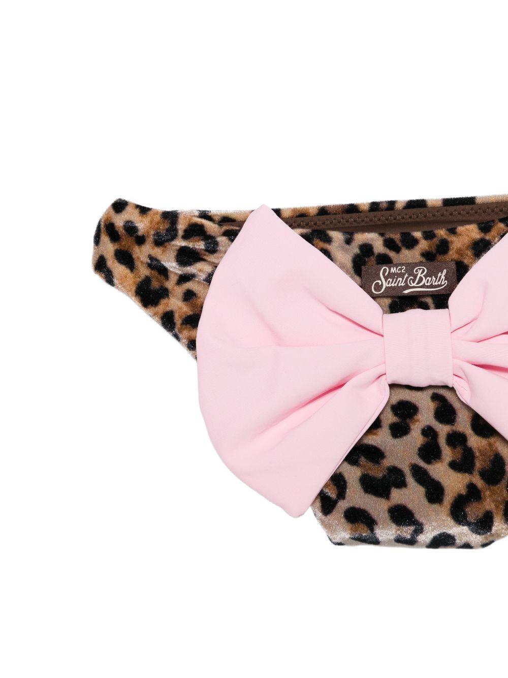 Costume per neonata MC2 Saint Barth Kids animalier con fiocco rosa MAD0001 00651L MC2 ST. BARTH KIDS