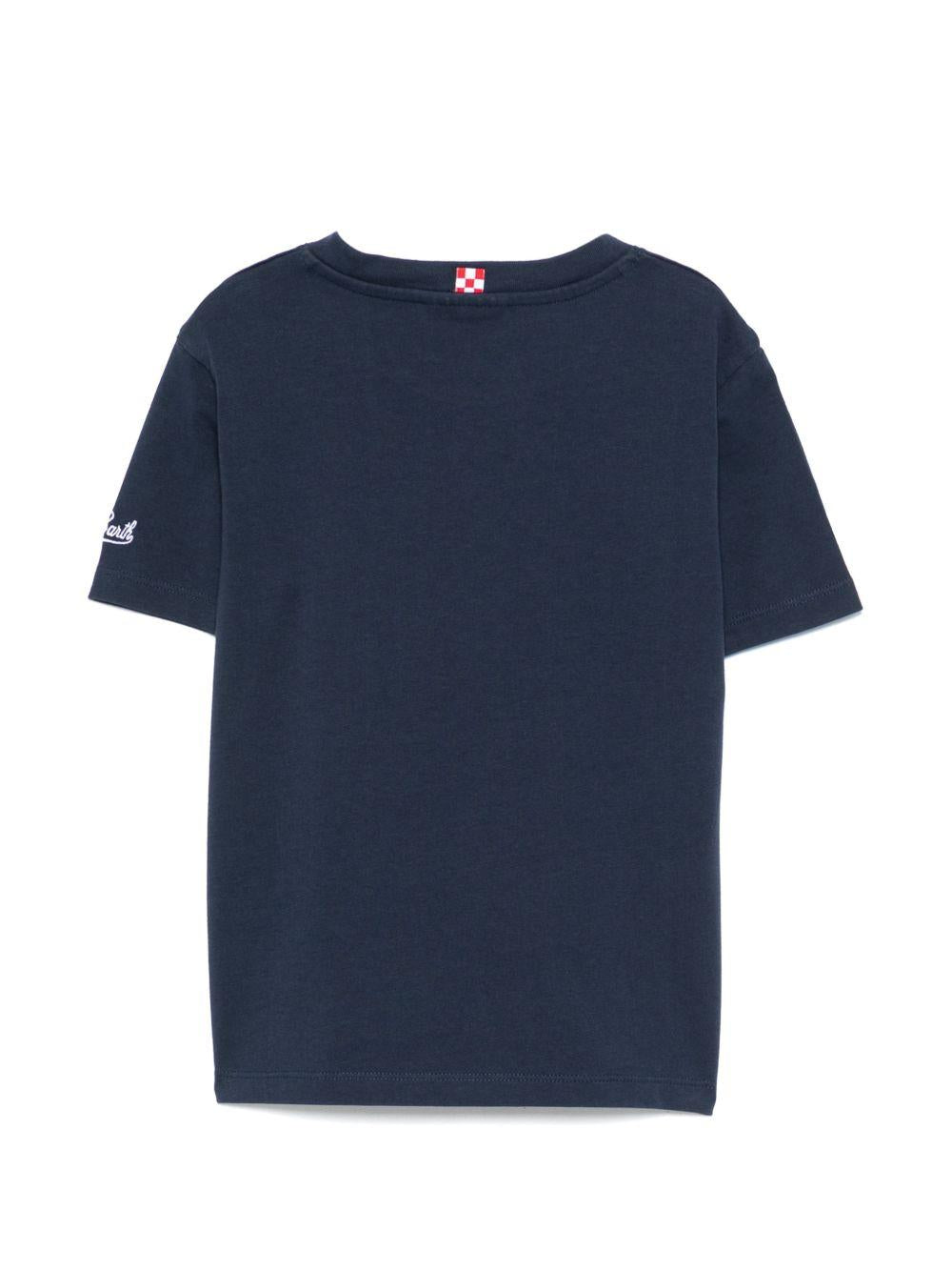 T-shirt Denver per bambino MC2 Saint Barth Kids blu con stampa grafica sul davanti DNV0001 00291L MC2 ST. BARTH KIDS