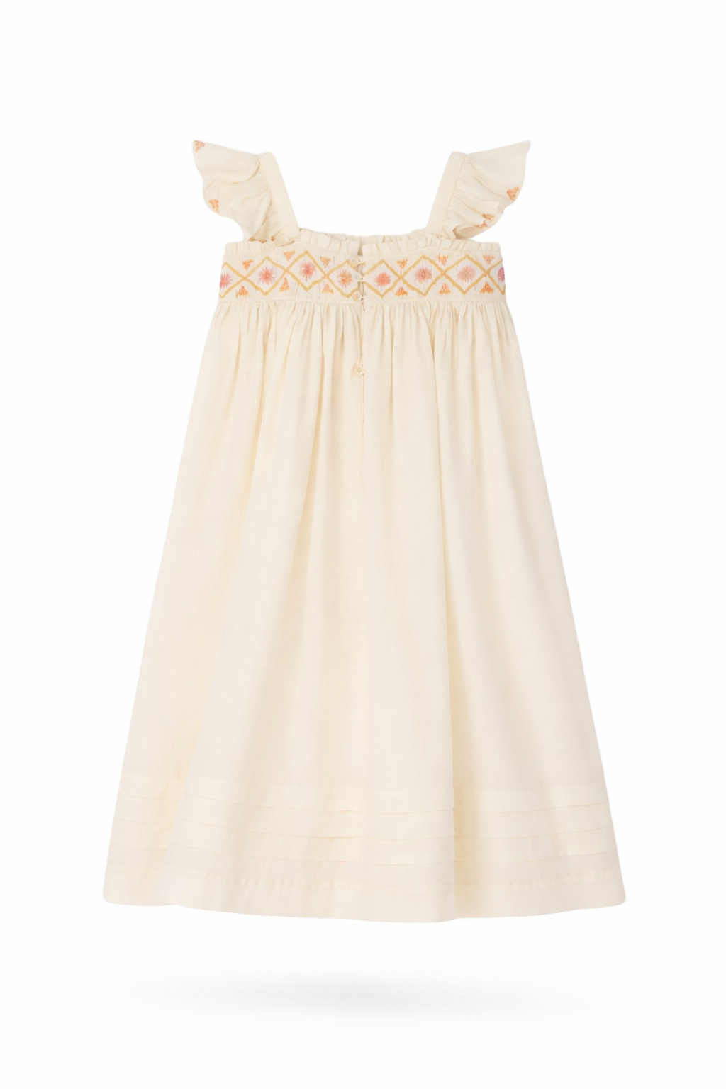 Abito per bambina Bonpoint bianco con ruches S06GDRW00029 103 BONPOINT KIDS