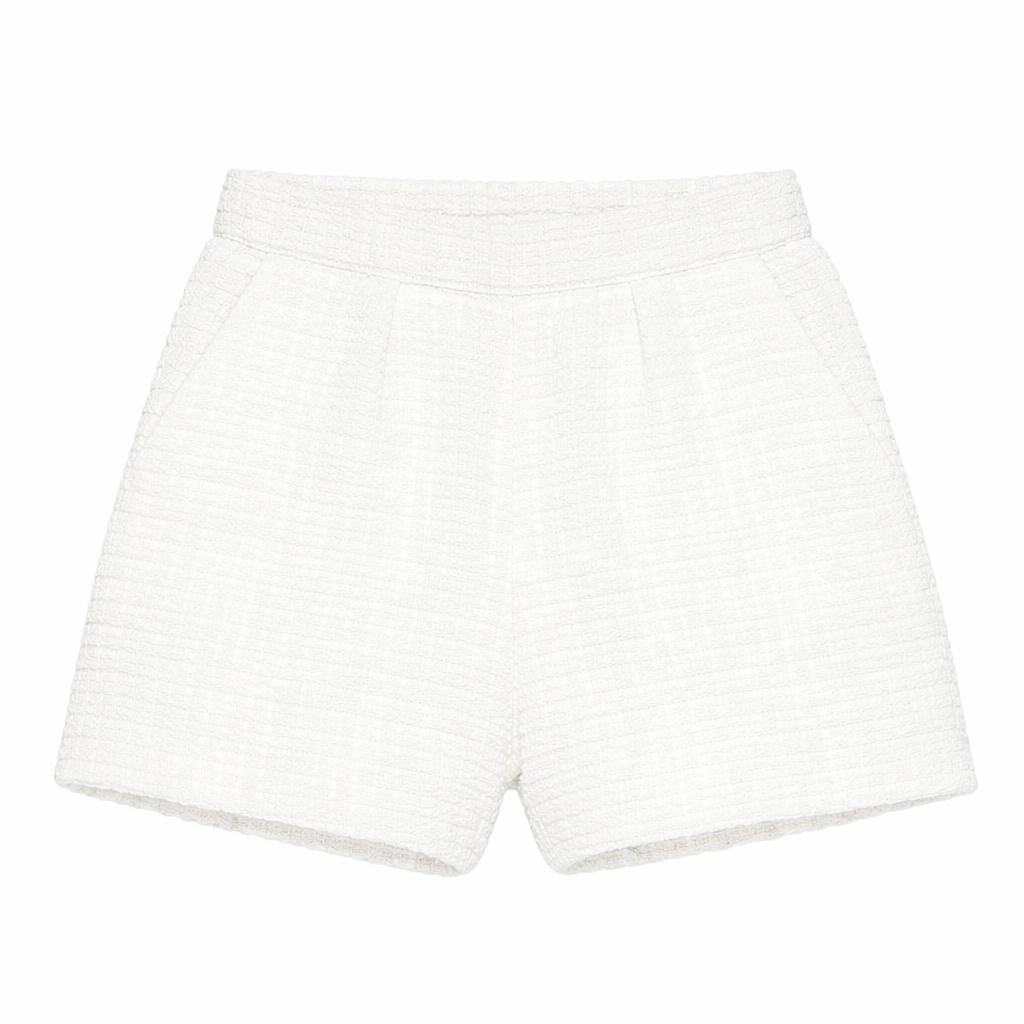 Shorts per bambina Douuod Kids bianchi con finitura in rilievo DY6B39 U0267 100 DOUUOD KIDS