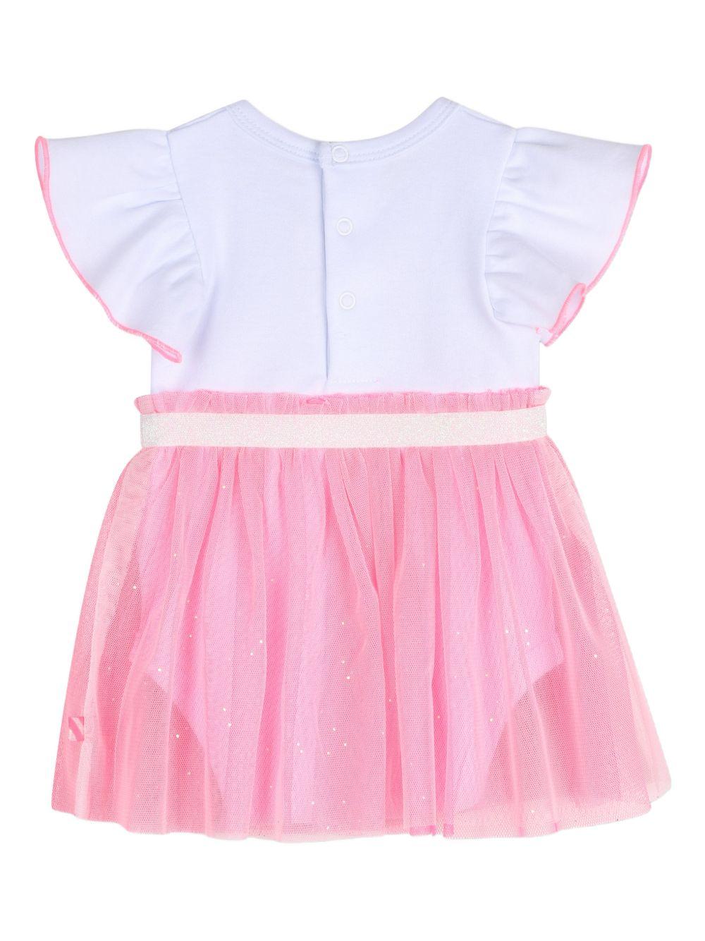Abito per neonata Billieblush bianco con gonna in tulle U21815 44L BILLIEBLUSH KIDS