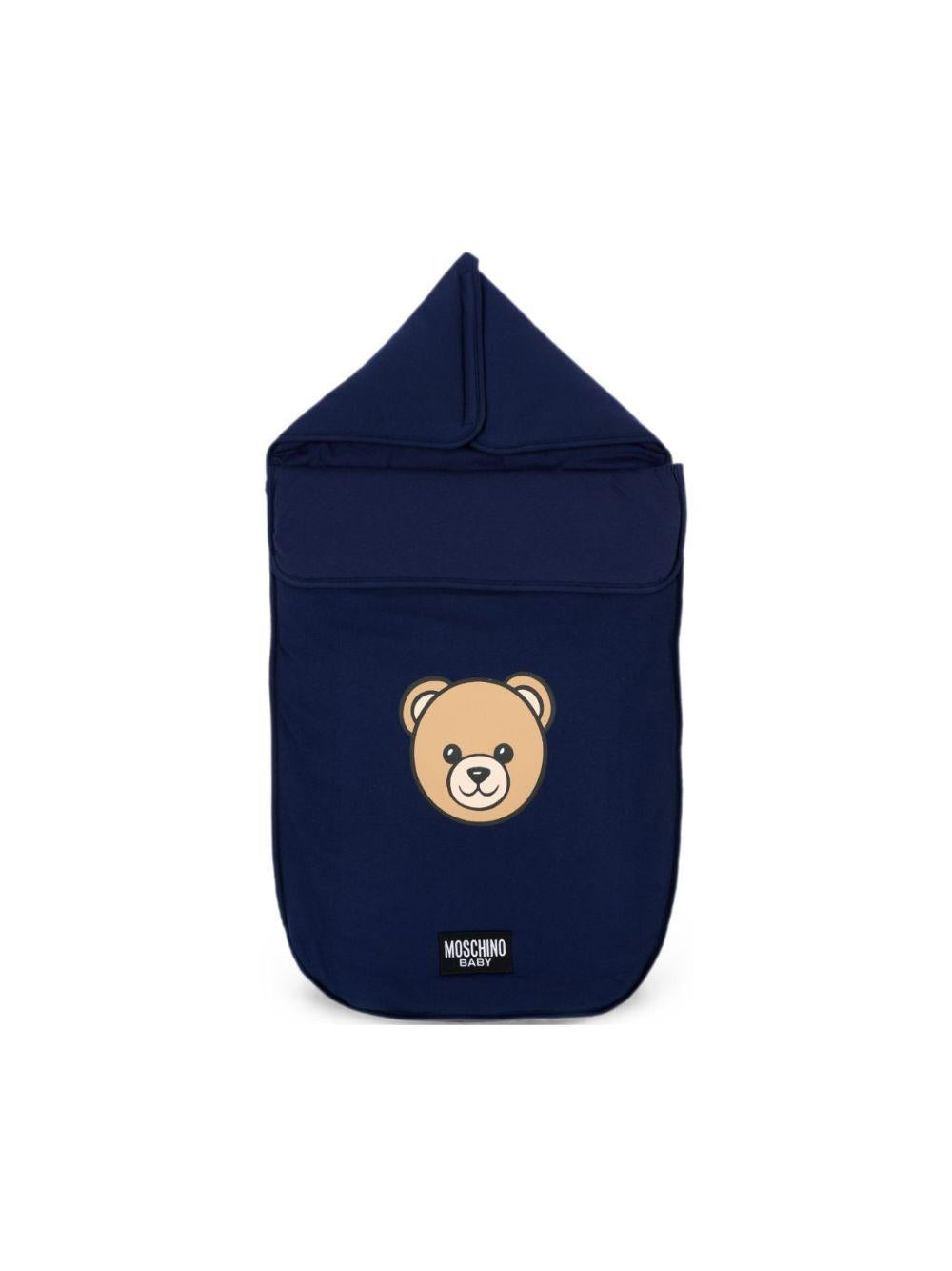 Sacco nanna per neonati Moschino Kids blu con motivo Teddy Bear MUE00WLCA40 40016 MOSCHINO KIDS