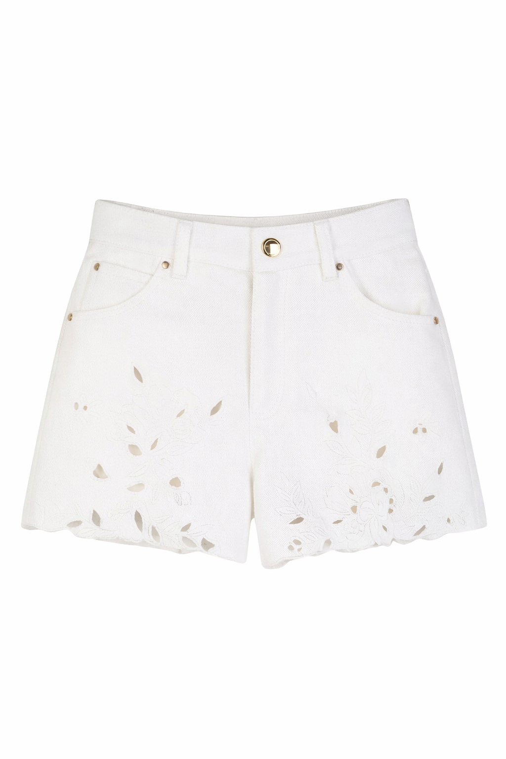 Shorts per bambina Chloé Kids bianco con ricamo floreale C20848 117 CHLOE' KIDS