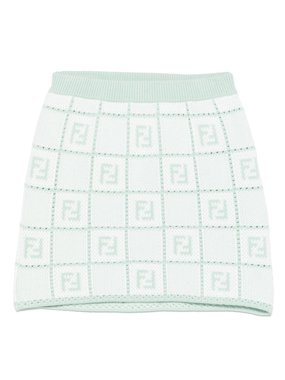 Gonna per bambina Fendi Kids verde all'uncinetto JFG208 ATS6 F1SGM FENDI KIDS