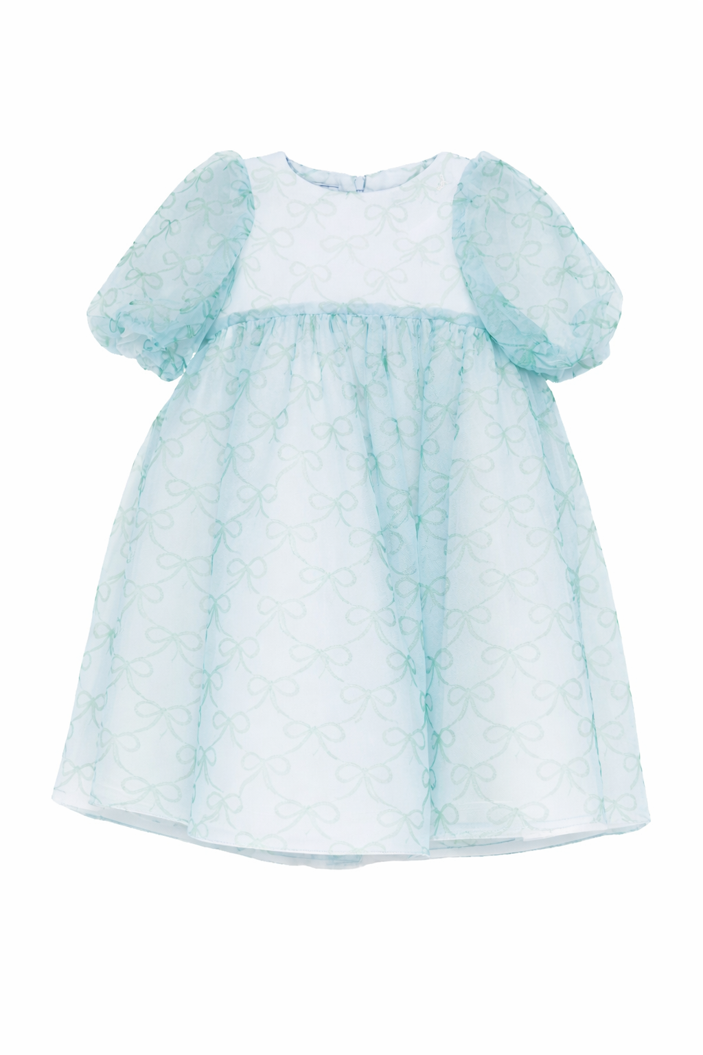 Abito per bambina Mi Mi Sol azzurro con maniche a palloncino MFAB784TS1114 LTB MIMISOL