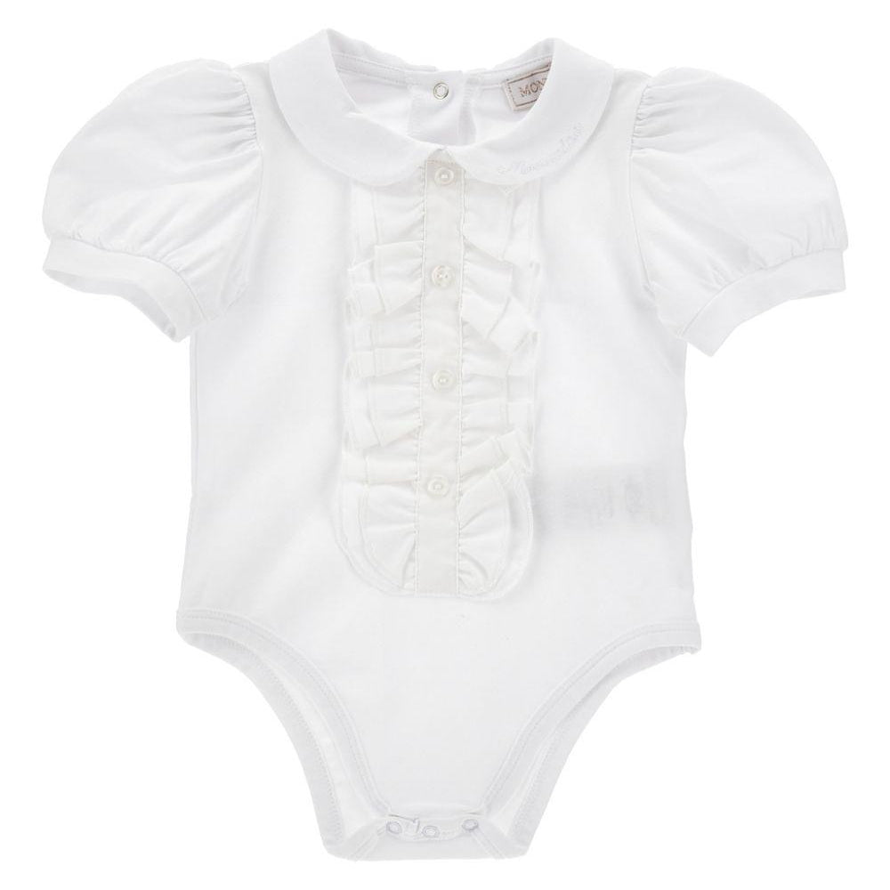 Body per neonata Monnalisa bianco con dettaglio ruches 37G300 7001 0099 MONNALISA KIDS