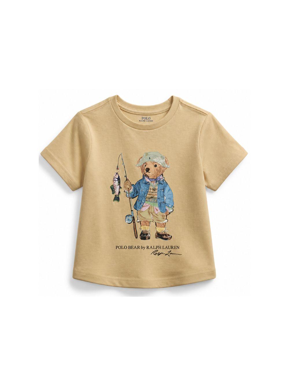T-shirt per bambino Polo Ralph Lauren Kids beige con motivo Polo Bear 322B20172 001 Ralph Lauren kids